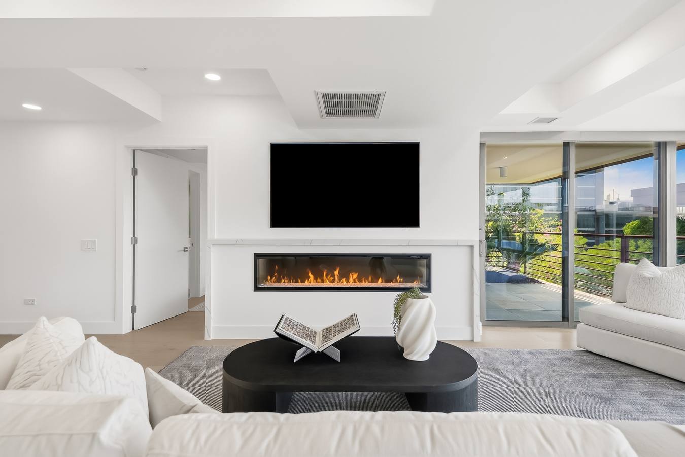 Custom fireplace accent wall