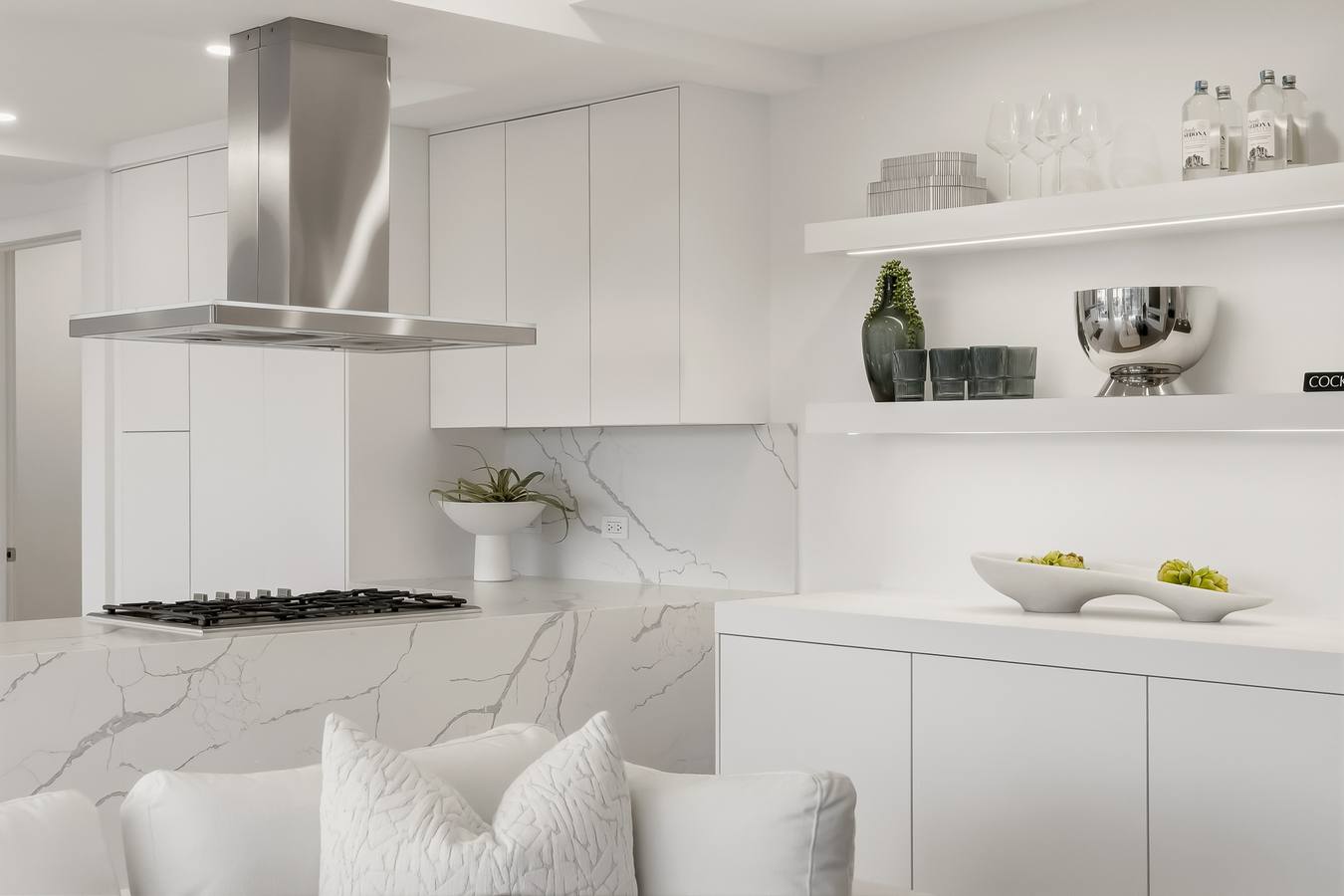 Lighted floating shelves