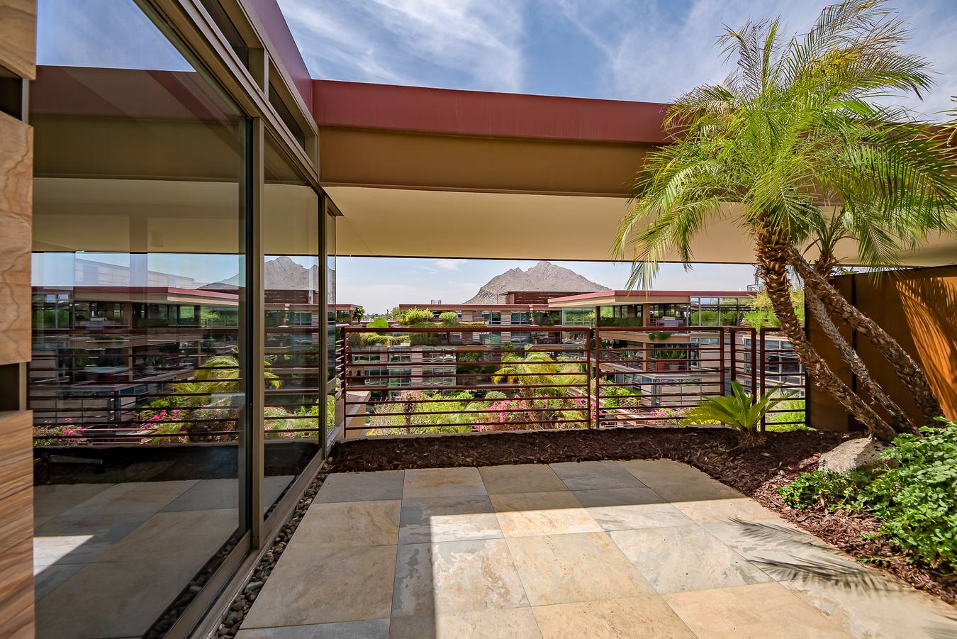 Private patio with Camelback views